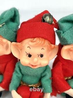 Vintage Christmas Elf Knee Huggers Japan 1950s Pixie Elves Mid Century Modern