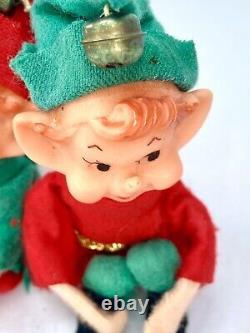 Vintage Christmas Elf Knee Huggers Japan 1950s Pixie Elves Mid Century Modern