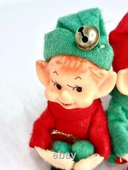 Vintage Christmas Elf Knee Huggers Japan 1950s Pixie Elves Mid Century Modern