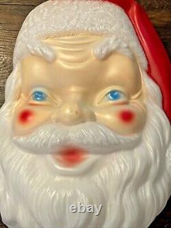 Vintage Christmas Empire Santa Claus Head Light Up Plastic Blow Mold USA 1960