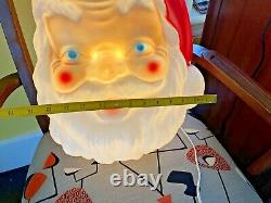 Vintage Christmas Empire Santa Claus Head Light Up Plastic Blow Mold USA 1960