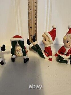 Vintage Christmas Japan Ceramic Elves Lot