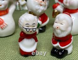 Vintage Christmas Japan Lot of Miniature figurines Santa Snowman Angels No mark