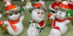 Vintage Christmas Japan Lot of Miniature figurines Santa Snowman Angels No mark