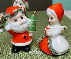 Vintage Christmas Japan Lot of Miniature figurines Santa Snowman Angels No mark