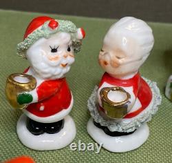 Vintage Christmas Japan Lot of Miniature figurines Santa Snowman Angels No mark