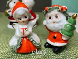 Vintage Christmas Japan Lot of Miniature figurines Santa Snowman Angels No mark