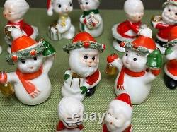 Vintage Christmas Japan Lot of Miniature figurines Santa Snowman Angels No mark