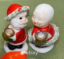 Vintage Christmas Japan Lot of Miniature figurines Santa Snowman Angels No mark