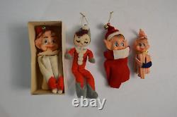 Vintage Christmas Knee Huggers Pixie Elf Pointy Ears Elves MCM Decor Japan Box