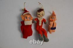 Vintage Christmas Knee Huggers Pixie Elf Pointy Ears Elves MCM Decor Japan Box