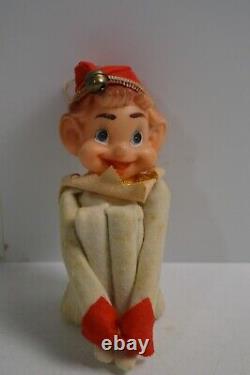 Vintage Christmas Knee Huggers Pixie Elf Pointy Ears Elves MCM Decor Japan Box