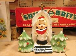 Vintage Christmas Norcrest Ceramic Choir Boy Tree Candle Holder Holt Howard Era