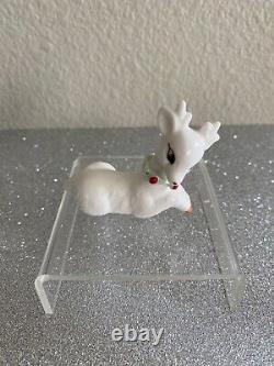 Vintage Christmas Reindeer Figurines (2) Miniatures Bone China Kitsch Spaghetti