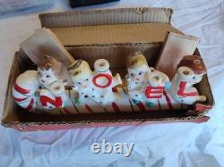Vintage Christmas Relco NOEL Candy Cane Kids Candle Holder By Relco Made Japan