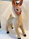 Vintage Christmas Roko Rudolph Reindeer Stuffed Plush Rubber Face 1950's