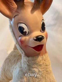 Vintage Christmas Roko Rudolph Reindeer Stuffed Plush Rubber Face 1950's