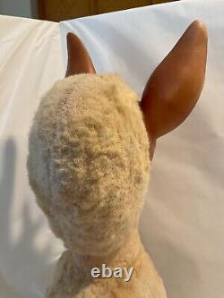 Vintage Christmas Roko Rudolph Reindeer Stuffed Plush Rubber Face 1950's