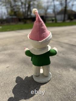 Vintage Christmas Store Display Harold Gale Snow Baby Green Coat Rare Pink Hat