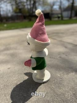 Vintage Christmas Store Display Harold Gale Snow Baby Green Coat Rare Pink Hat