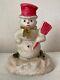 Vintage Christmas Wax Over Paper Mache Snowman Candy Container (c. 1940s)