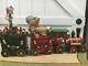 Vintage Christmas Wood Train 3 Pcs Locomotive, Conductor & Caboose 15hx29lx8d