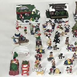 Vintage Cobblestone Corners Christmas Village Figurines & Accessories Lot Of 85