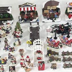 Vintage Cobblestone Corners Christmas Village Figurines & Accessories Lot Of 85