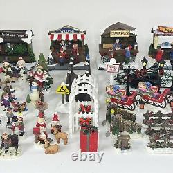 Vintage Cobblestone Corners Christmas Village Figurines & Accessories Lot Of 85