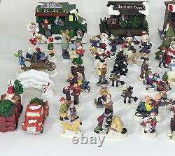 Vintage Cobblestone Corners Christmas Village Figurines & Accessories Lot Of 85