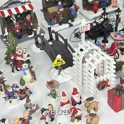 Vintage Cobblestone Corners Christmas Village Figurines & Accessories Lot Of 85