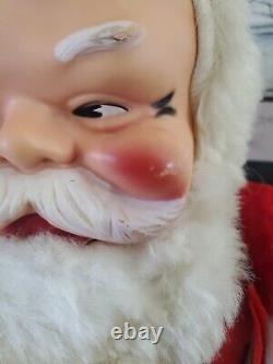 Vintage Columbia 24 1950's Santa Claus Rubber Face Plush Stuffed Doll Christmas