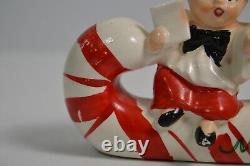 Vintage Commodore Candy Cane Sleigh MCM Angel Kids Children Japan Christmas