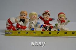 Vintage Commodore Candy Cane Sleigh MCM Angel Kids Children Japan Christmas