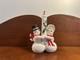 Vintage Commodore Snowman And Snow Lady Holly Candle 5.5 X 3.75 Has Crazing