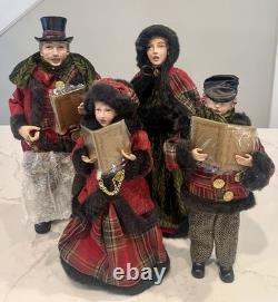 Vintage Dickens Christmas Carolers, Family Of 4, Tallest 16 FREE SHIPPING