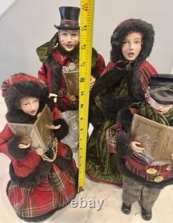 Vintage Dickens Christmas Carolers, Family Of 4, Tallest 16 FREE SHIPPING