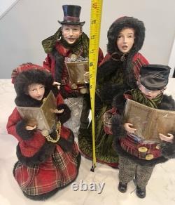Vintage Dickens Christmas Carolers, Family Of 4, Tallest 16 FREE SHIPPING