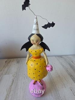 Vintage ESC Nicole Sayre Halloween Batgirl RARE pumpkin pink statue figurine spa