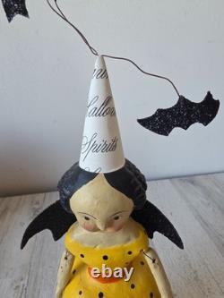 Vintage ESC Nicole Sayre Halloween Batgirl RARE pumpkin pink statue figurine spa