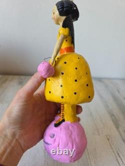Vintage ESC Nicole Sayre Halloween Batgirl RARE pumpkin pink statue figurine spa