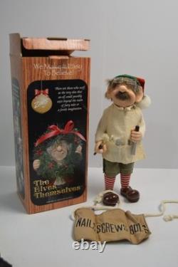 Vintage Elves Themselves Theo Christmas Elf Decor Toy Maker Artist Whitehurst
