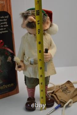 Vintage Elves Themselves Theo Christmas Elf Decor Toy Maker Artist Whitehurst