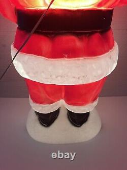 Vintage Empire 40 Blow Mold Santa With Stocking Decoration Works Made In USA