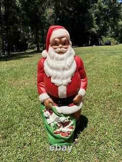 Vintage Empire Blow Mold 46 Santa Large 1968 with Toy Bag Lighted EXC COND