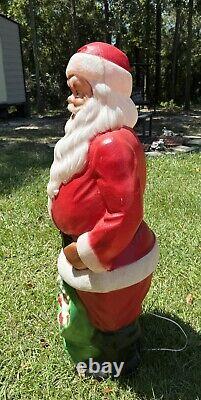 Vintage Empire Blow Mold 46 Santa Large 1968 with Toy Bag Lighted EXC COND