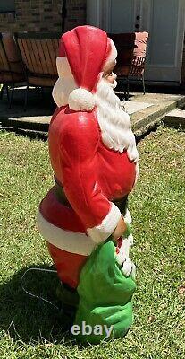 Vintage Empire Blow Mold 46 Santa Large 1968 with Toy Bag Lighted EXC COND