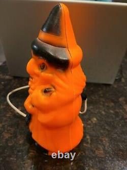 Vintage Empire Witch Holding Broom Halloween Light Up Blow Mold