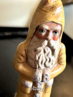 Vintage Extremely Rare Vaillancourt Folk Art Yellow Santa 131 © 1985