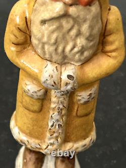 Vintage Extremely Rare Vaillancourt Folk Art Yellow Santa 131 © 1985